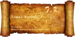 Tomai Kornél névjegykártya